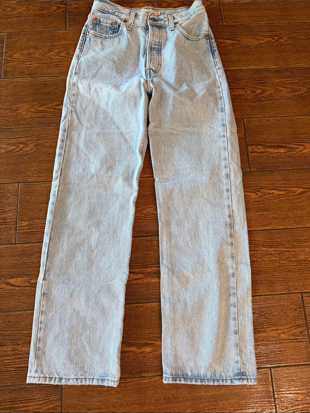 Levi’s Ribcage Straight Ankle Jeans Button Fly Blue Women’s 25